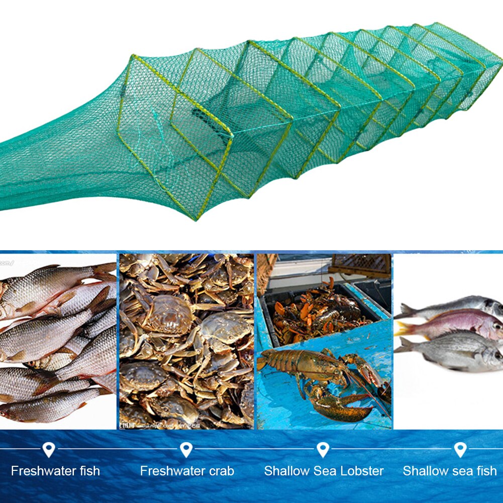Filet de pêche Portable, filet de pêche, homard, anguille, crabe, crevettes, Cage en maille, crabe de poisson, écrevisse, réseau de piège