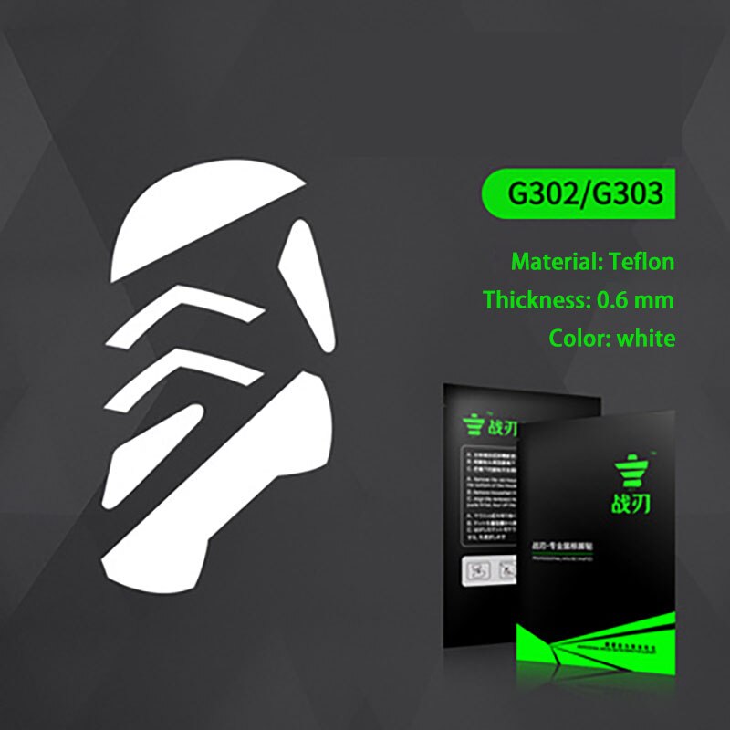 1Set 0.6Mm Witte Muis Pads Gaming Muis Voeten Muis Skate Voor Logitech G Pro Draadloze En Anderen Model: G302 G303