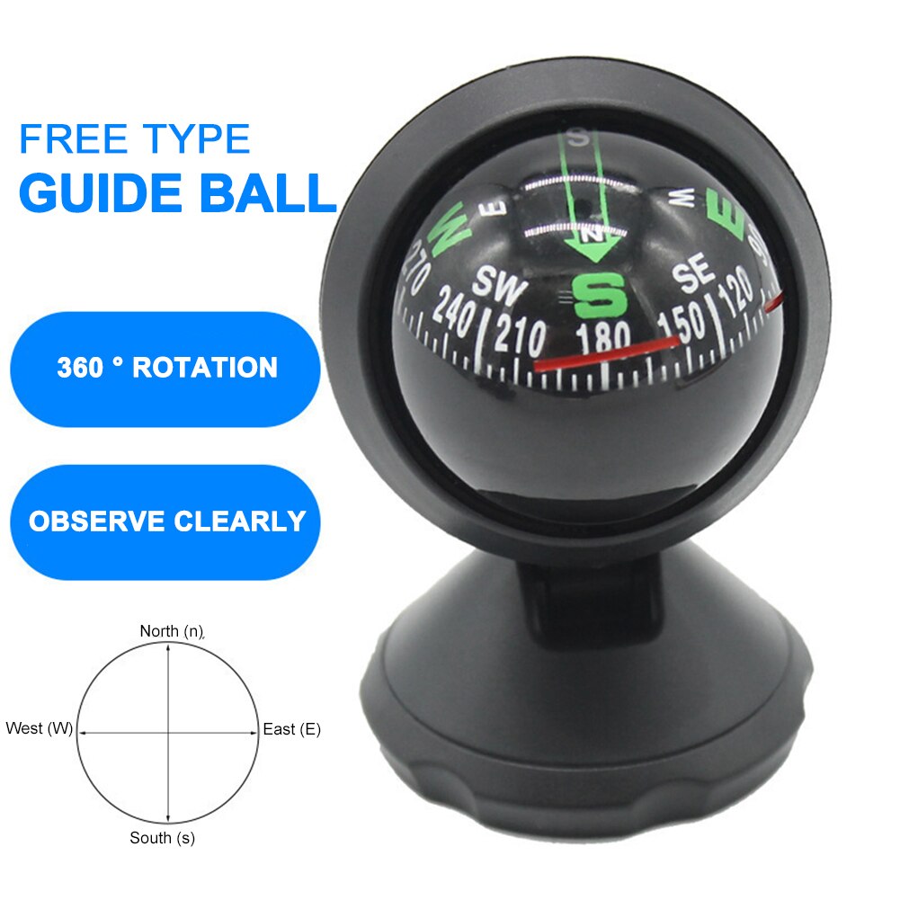 Outdoor High Precision Mini Pocket Compass Ball Dashboard Car Mount Navigation Outdoor Positioning Compass Multifunctional