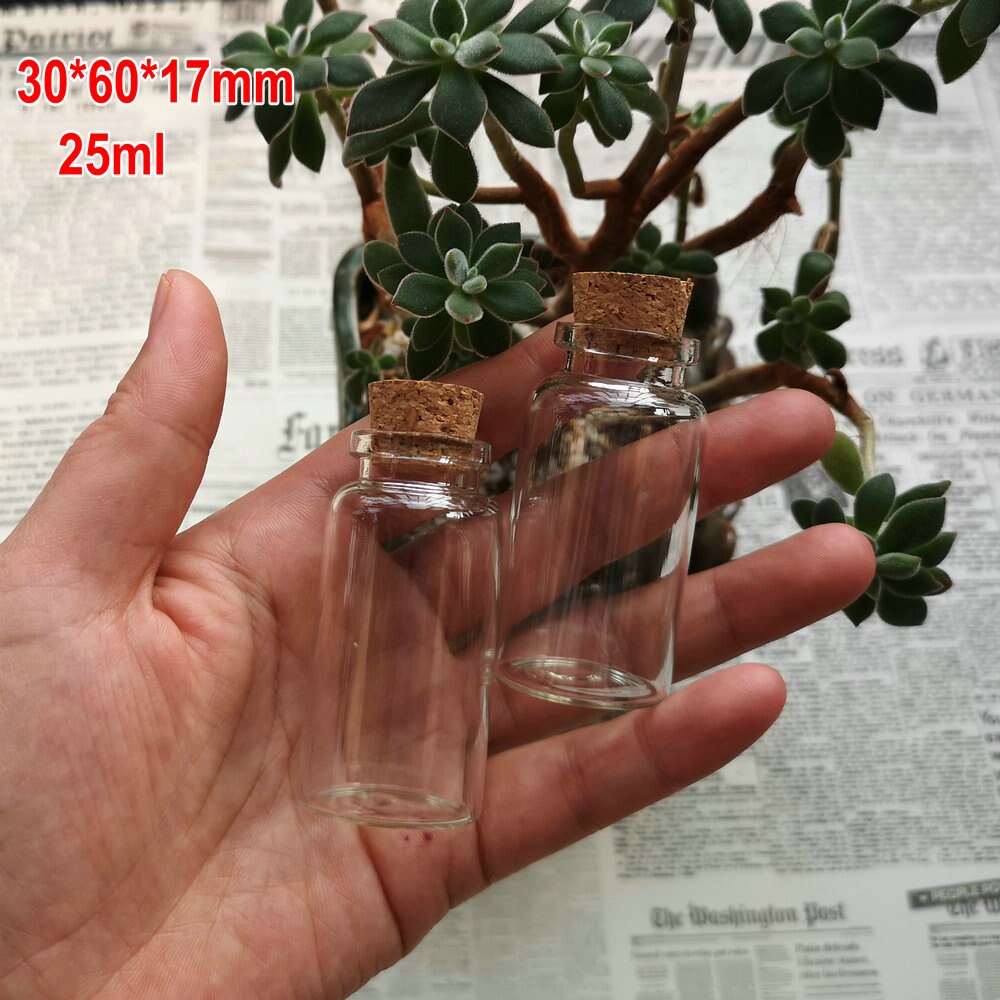 Botellas Vacías de almacenamiento DIY con tapones de corcho, frascos de vidrio para deseos, manualidades para decoración, 10ml/15ml/20ml/25ml/30ml/40ml/55ml, 50 Uds.