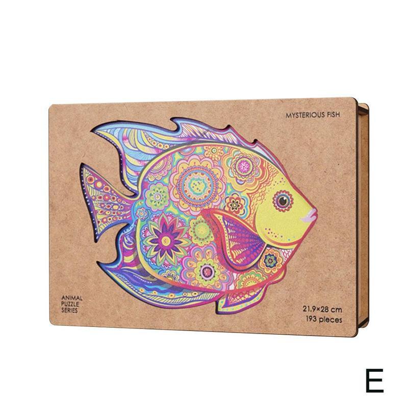 Puzzel Houten Puzzel Cartoon Dier Houten Legpuzzels Speelgoed Vroege Educatief Speelgoed Kerst Cadeau Voor Kinderen Cartoon Lion Dragon: E