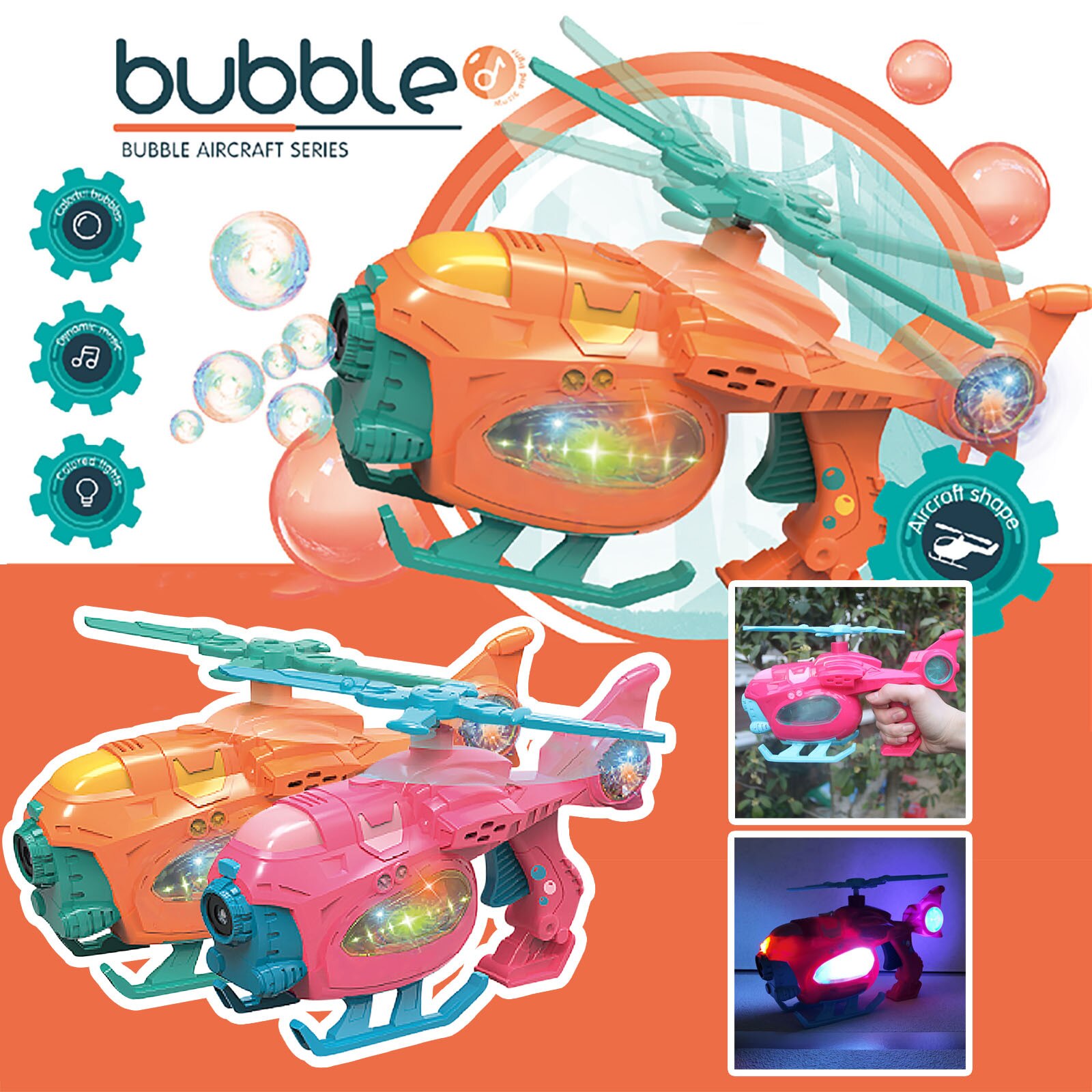 Elektrische Vliegtuig Bubble Machine Muziek Verlichting Speelgoed Automatische Bubble Maker Zomer Kinderen Zeep Pompoms Outdoor Speelgoed