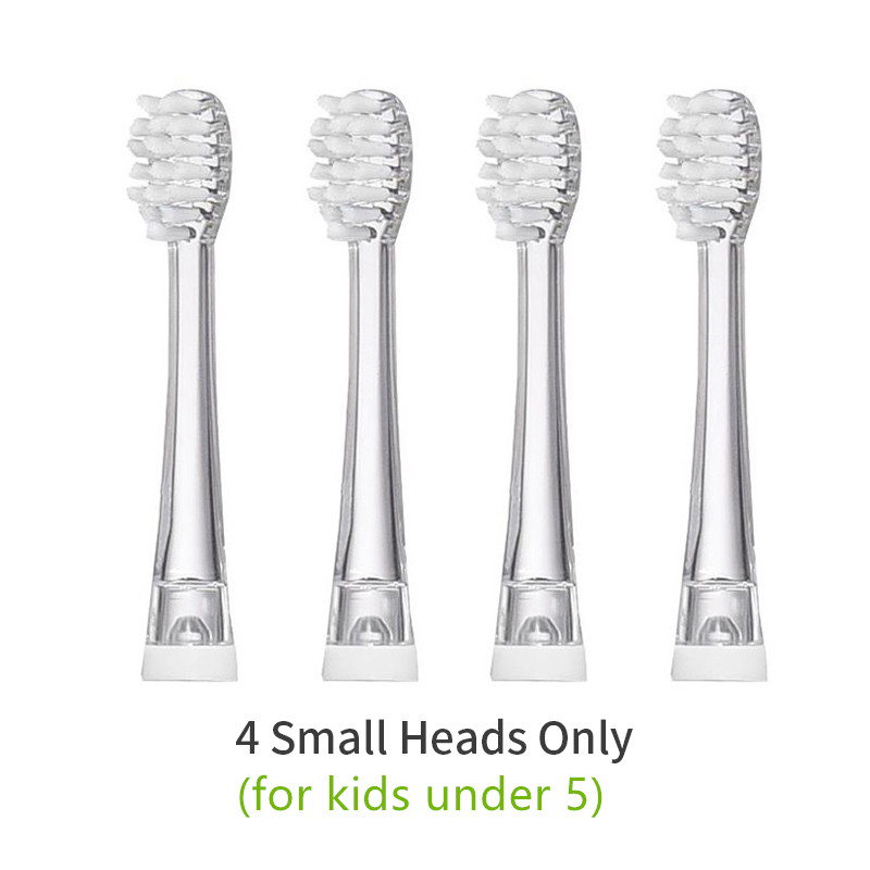 Seago-cepillo de dientes eléctrico para niños, linterna LED de colores, 16000 golpes, resistente al agua, alimentado por batería: 4Pcs Brush Heads