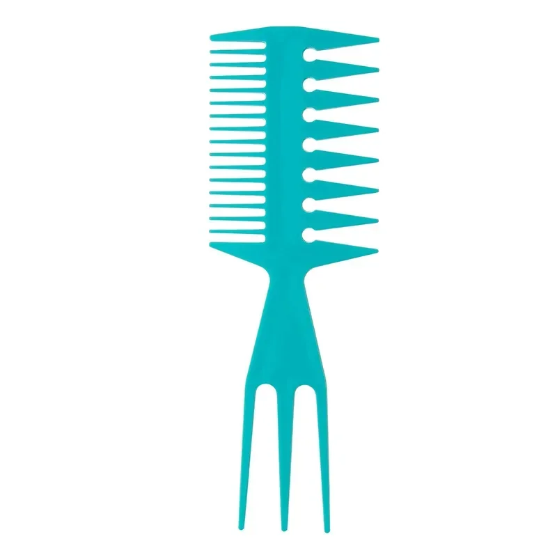 Double Side Tooth Combs Fish Bone Shape Hair Brush Barber Hair Dyeing Cutting Coloring Brush Man Hairstyling Tool: Light Purple
