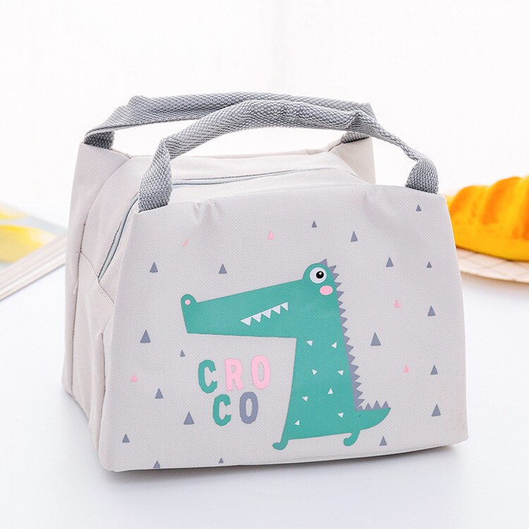 Cartoon Cute Lunch Bag For Women Girl Kids Children Thermal Insulated Lunch Box Tote Food Picnic Bag Milk Bottle Pouch /WS: dinosaur