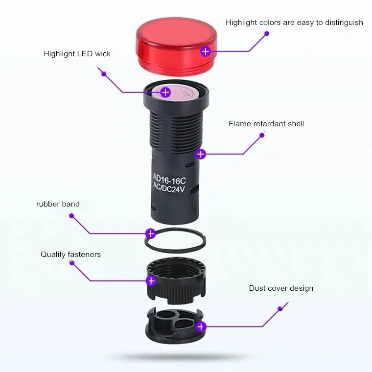 10pcs/lot Colorful AD16-22SM 12V 24V 220V 22mm Flash Signal Light Red LED Active Buzzer Beep Alarm Indicator Red Green Yellow