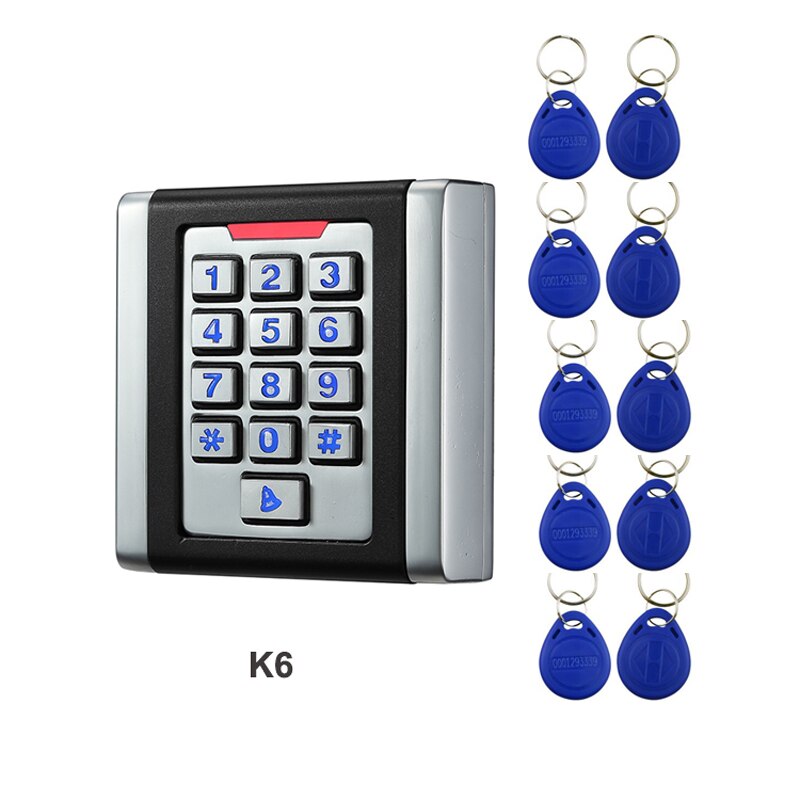 Metal RFID Keyboard Access Control Keypad standalone 2000 users Backlight + 10 Fobs