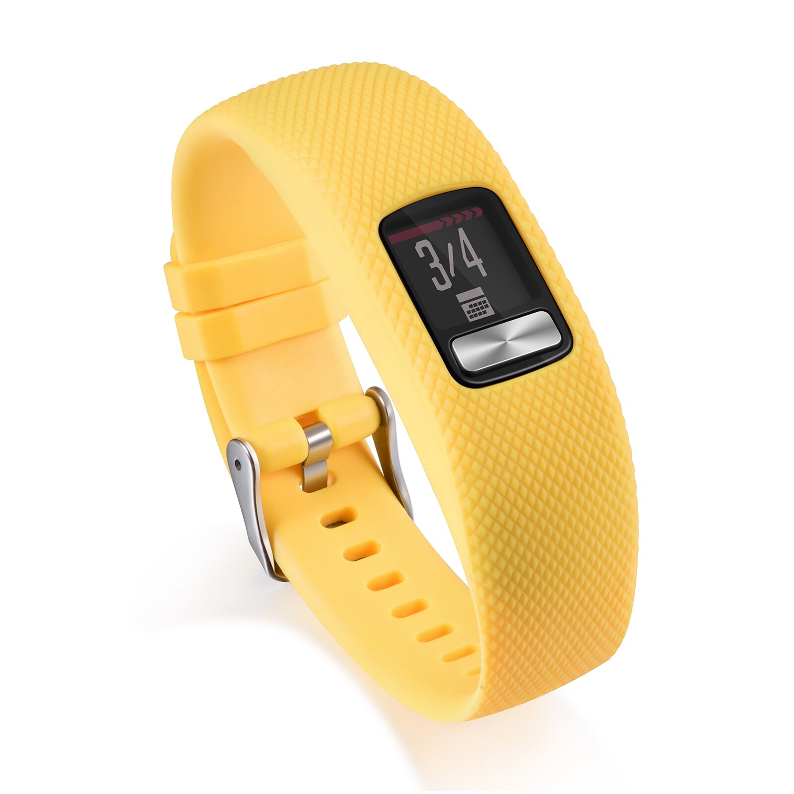 Bracelet de rechange en silicone souple pour montre connectée Garmin Vivofit 4, moniteur d'activité physique: Yellow / L
