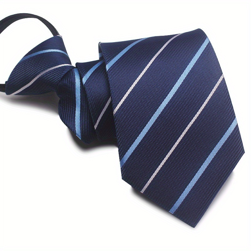 Easy Pull Lazy Tie 1pc 7CM/2.75inch Convenient Tie Business Leisure Navy Blue Series: Lavender