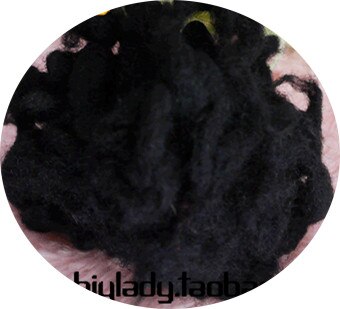 Coils van wolvilt Gekaard Schapenwol, Roving, Fiber, Naaldvilten, Spinning 50 g/bags DIY Baize poke poke fun: black