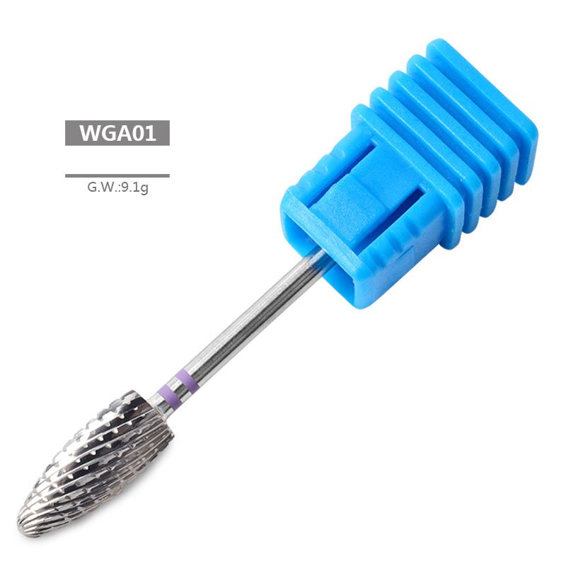 6 tipos de fresas de carburo de tungsteno duro de plata Nano recubrimiento taladro de uñas Bits de Metal para manicura accesorios de taladro de uñas: WGA01