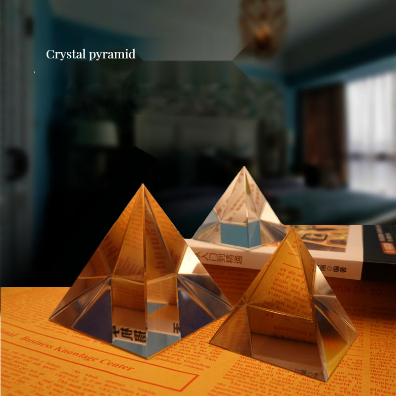Pirámide de cristal, poliedro transparente, PRISM, decoración de cristal de arcoíris, adornos mágicos para el hogar y la Oficina
