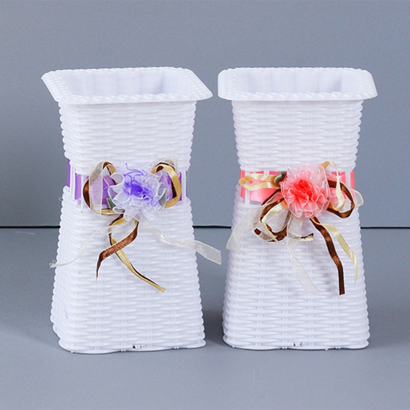 20RC Plastic Vase Simple Simulation Floral Shaped Flower Vases Organizer for Wedding Romantic Dinner Decoration Arrangement