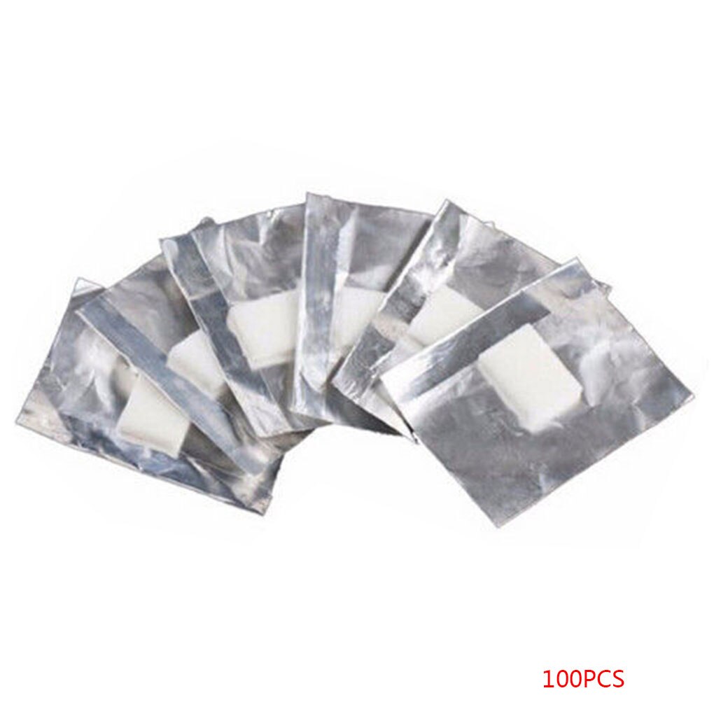 100Pcs Aluminium Nail Folie Wraps Wattenschijfje Nail Art Soak Off Remover Gel Polish Acryl Removal Tools