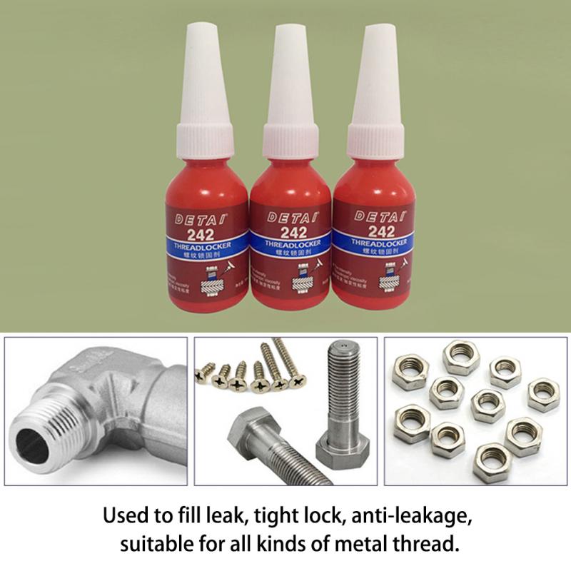1Pc/4Pcs 10ml 242 Liquid Glue Blue Anaerobic Adhesive Removable Sealant Thread Super Glue For Metal Surfaces And Screw