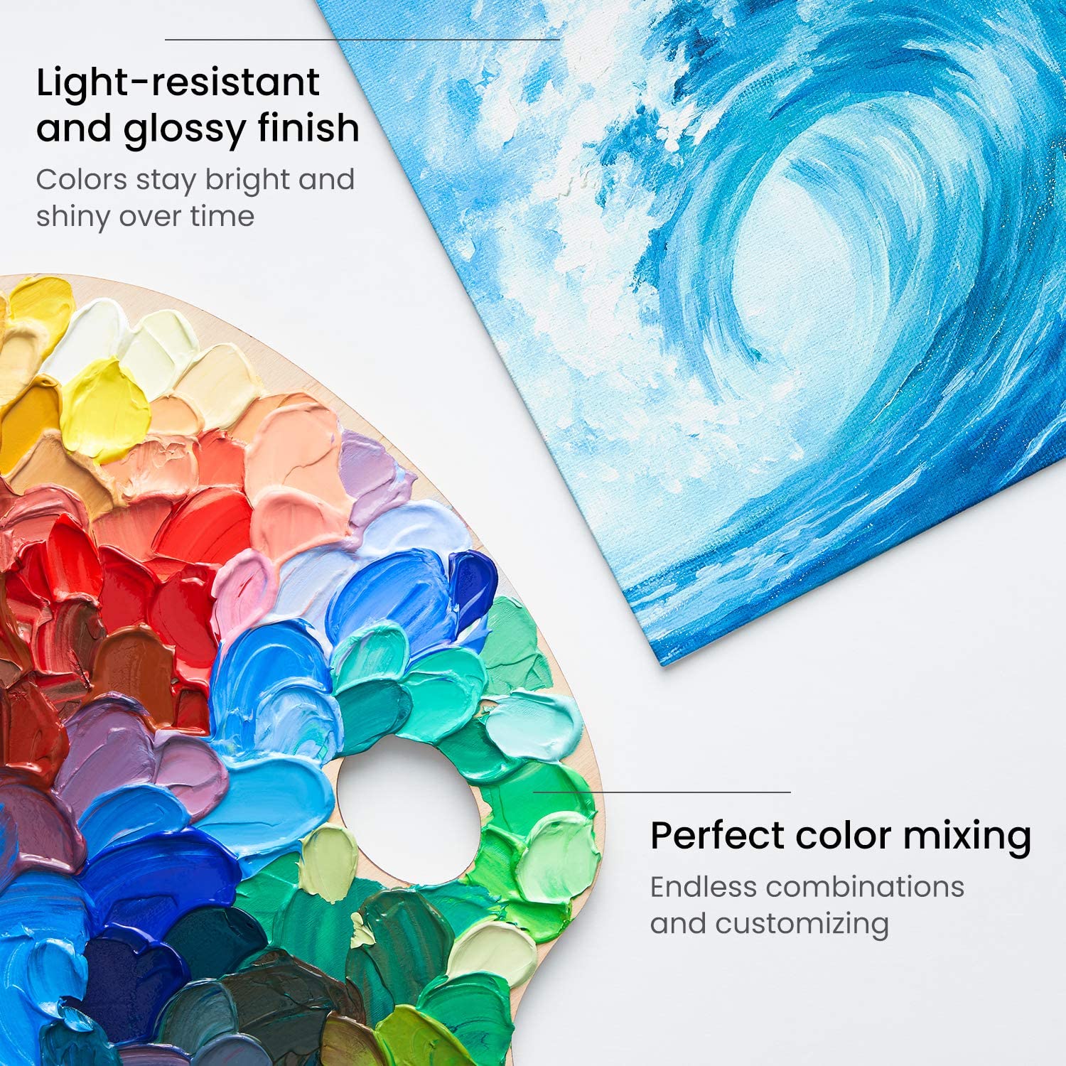 Oil Paints Set for Artists 12 X Large 50ml 1.76 fl oz Tubes Eco-Friendly Non-Toxic Lightfast Paint with Exceptional Pigment Load