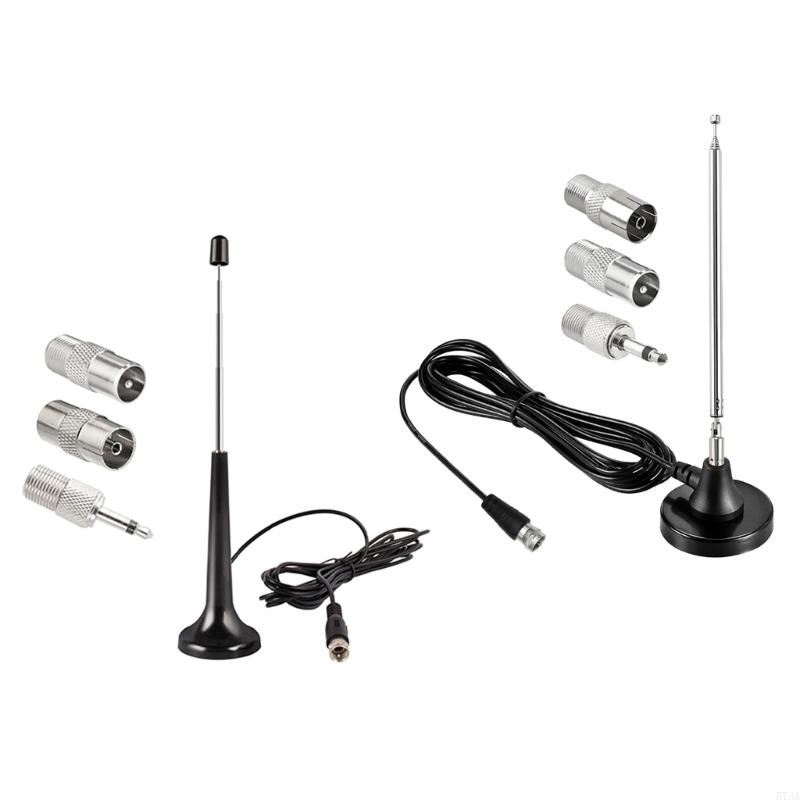 920L DAB FM Antennas High Gains 75ohm FM Telescopic Antennas with 3 Adapter Indoor FM Radio Antennas for Home Stereo Receiver