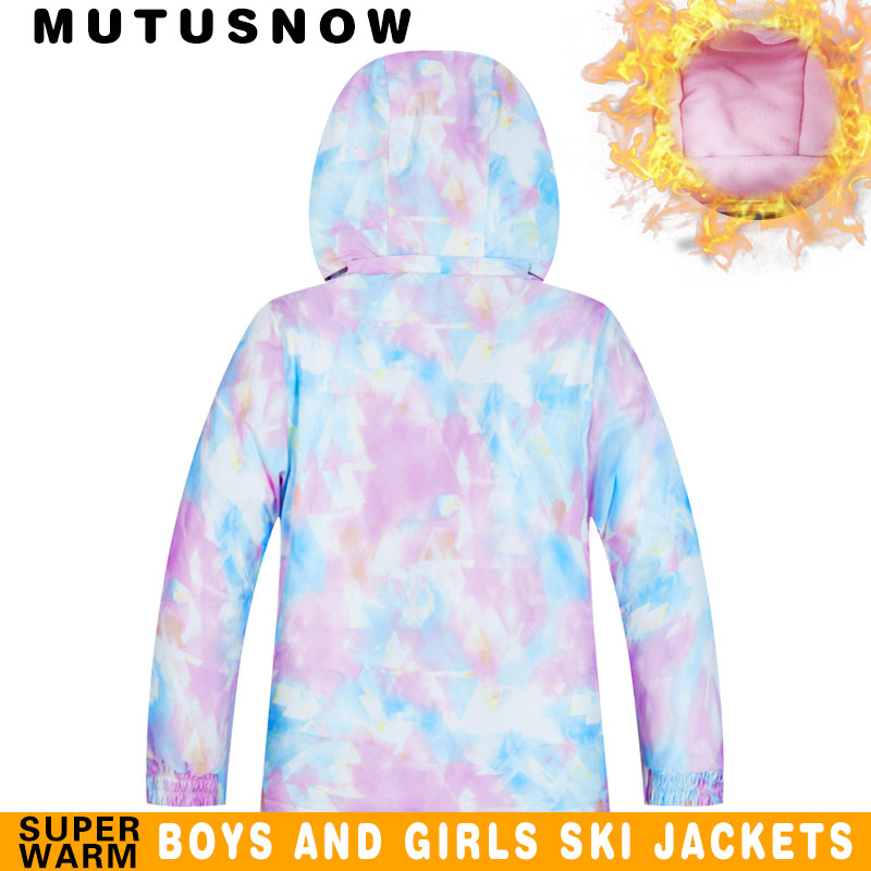 Mutusnow kids ski jakke vinter børn vindtæt vandtæt super varmt ski tøj piger sne frakke  -30 vinter snowboard jakke