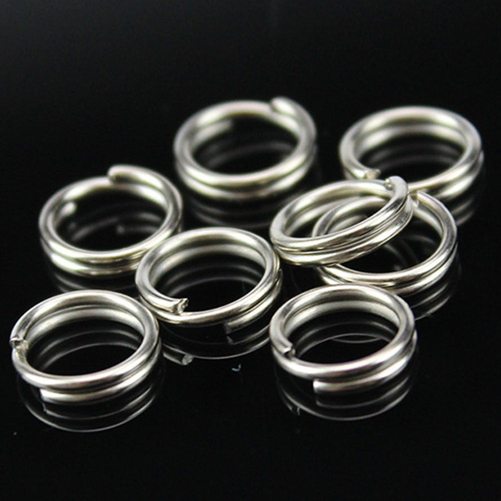 250/500 Stuks Vissen Split Ringen Lokken Ringen Zoutwater Terminal Tackles Split Ringen Roestvrij Staal Vissen Connectoren Snap Ringen