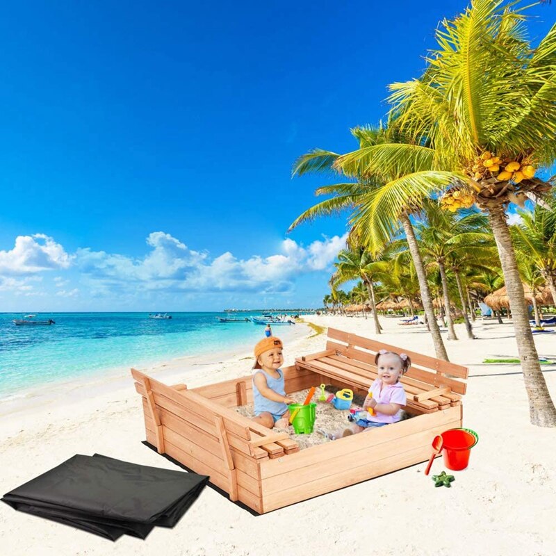 Sandbox Cover Square Waterproof Sand Pit Cover Dustproof Protection Sandpit Pool Cover Sandbox Canopy with Drawstring