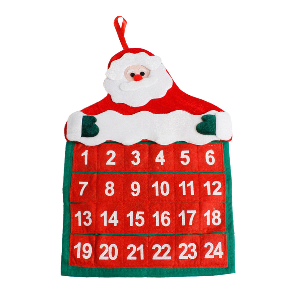 Kerstversiering Kerstman Kalender Hotel Lobby Familie Hanger Advent Countdown Kalender Muur Kalender Woondecoratie 32: Default Title