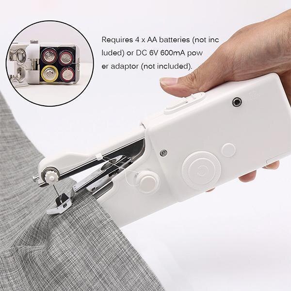 Bärbar mini hand symaskin hushålls handhållen symaskin elektrisk söm handarbete set för diy kläder stitchin