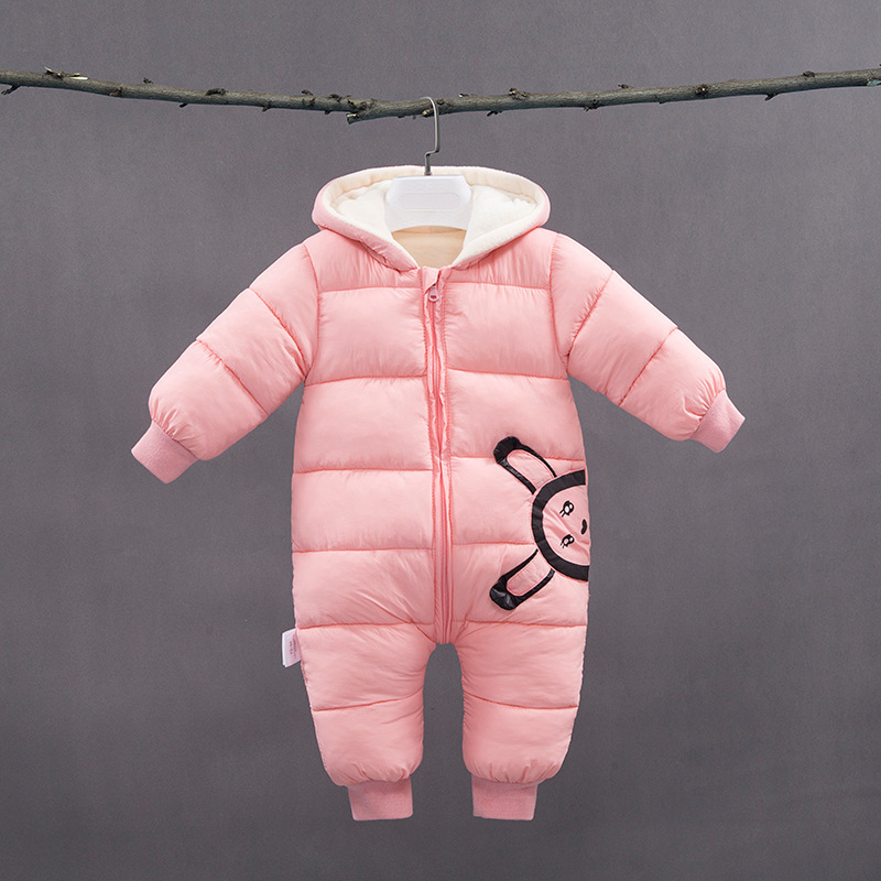 Winter Plus Fluwelen Warme Overalls Kids Jas Babykleding Pasgeboren Snowsuit Jongen Warme Romper Down Katoen Meisje Kleding Bodysuit 0-2Y