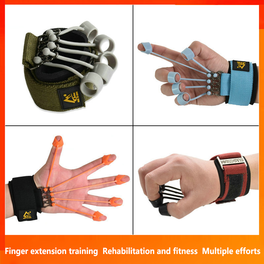 Finger Gripper Strength Trainer Extensor Exerciser Finger Flexion Extension Training Device With Resistance Band Finger Strength