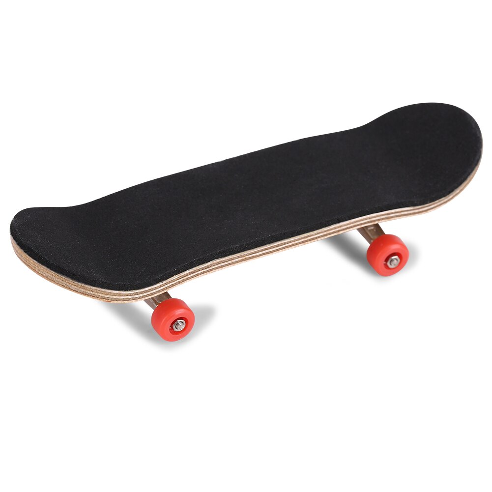 1 sæt træ gribebræt skateboard med æske børn dæk sport spil ahorn nyhed finger legetøj til voksne børn 6 farver: Rød