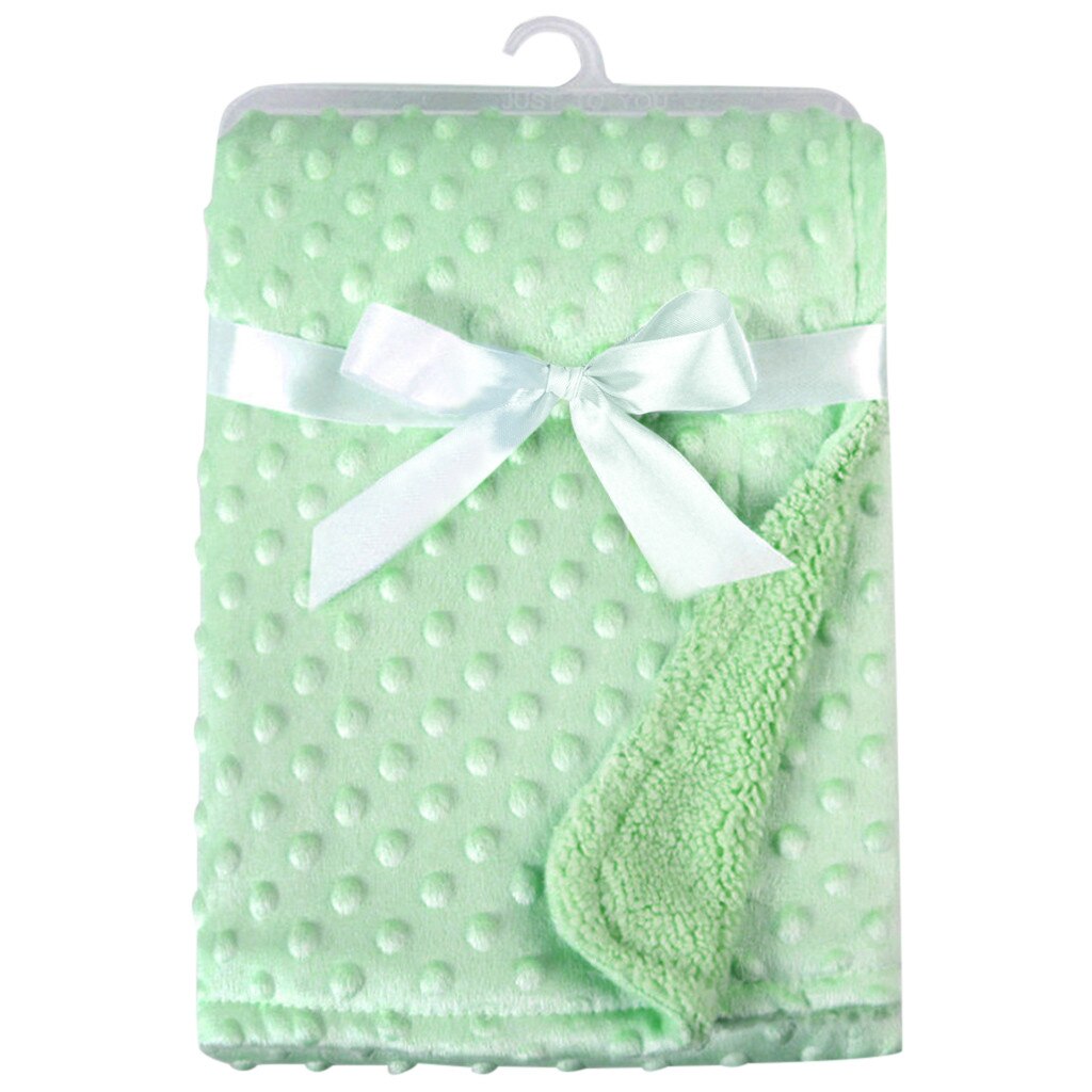 Baby Zachte Warme Minky Dot Deken Winter Bladsprei Warme Fleece Wandelwagen Cover Licht Dunne Inbakeren Beddengoed Wassen Dekens: B