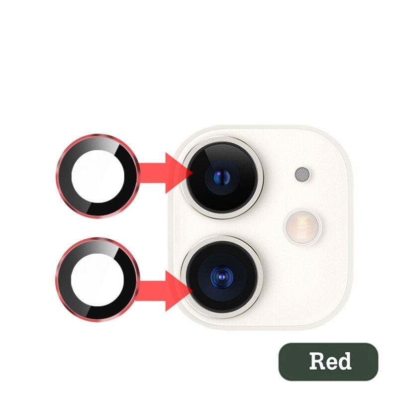Câmera traseira protetor de tela de vidro + anel de lente de metal para-iphone 12/11 pro max câmera tela protctor para-iphone 12/11 caso: 4NB403243-R-1