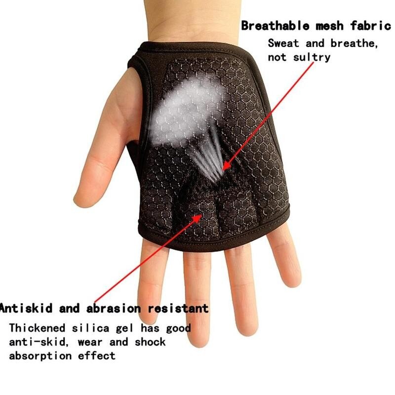 1 pair Sports Body Building Gymnastics Grips Hand Fitness Gloves Women Protector Men Gloves Training Lifting Weight W6K9