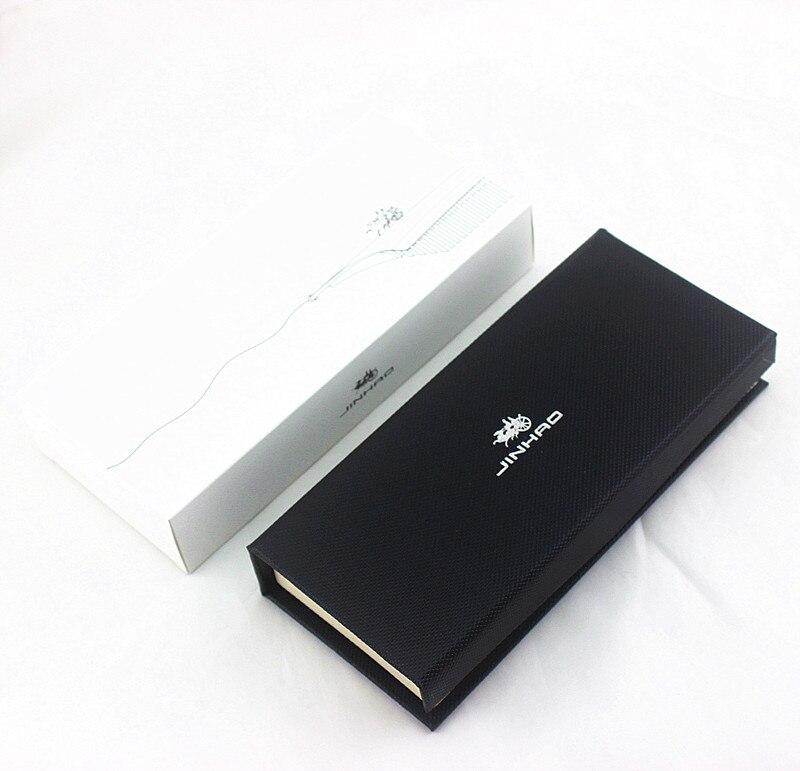 Jinhao Original Black Leather Paper Fountain Pen Box Luxury Pencil Case for Ballpoint Pens School Office Stationery Supplies
