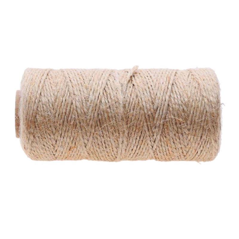 Cuerda de cáñamo tejida de Yute Natural, caja de , marco de fotos, artesanía, recuerdo de boda, adorno de decoración, 50/80/100M