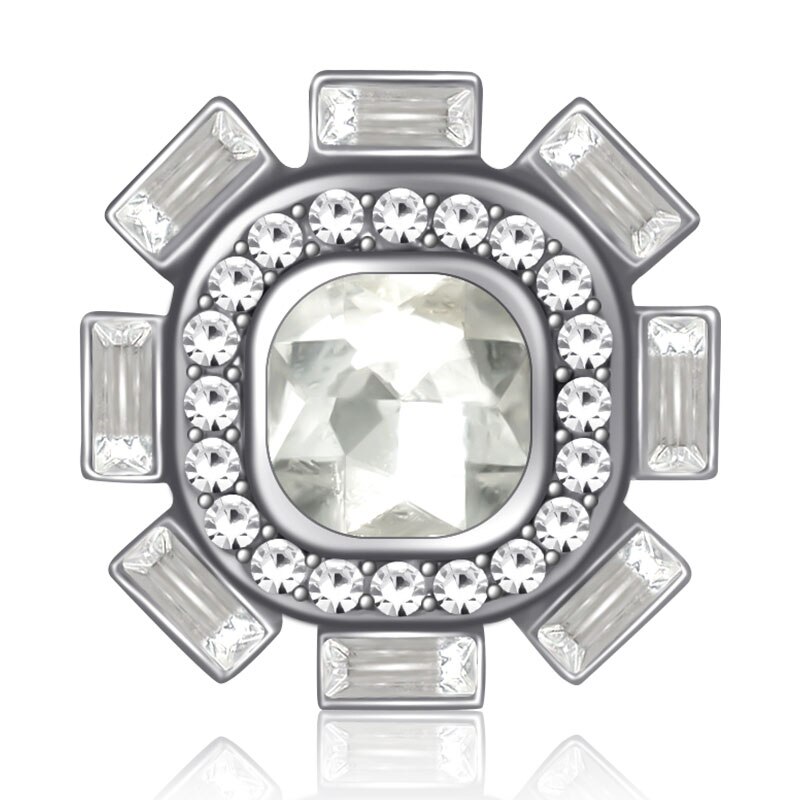 Kz3502 vierkante strass kristal schoonheid 20mm drukknopen passen diy 18mm drukknopen armband drukknopen kerst sieraden: Kristal