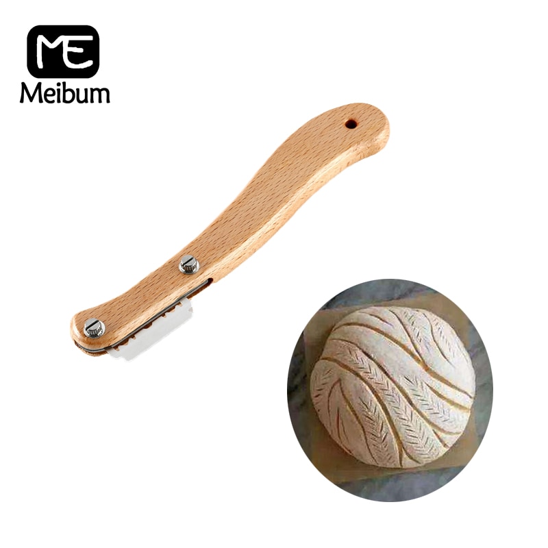 Meibum 1 Pcs Bread Scoring Knife Wooden Handle With Stainless Steel Blade Country Bread Baguette Toast Cutter Dough Trim Tools