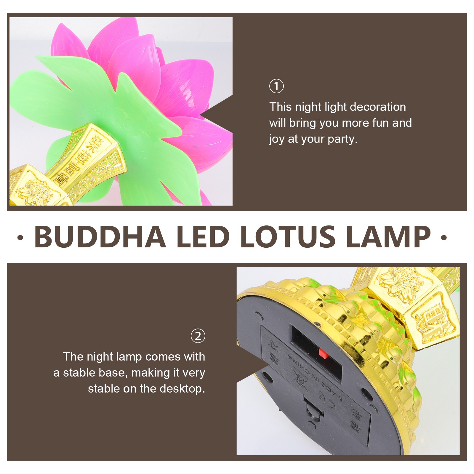 Realistic LED Lotus Light Lamp Tabletop Lotus Electronic Light