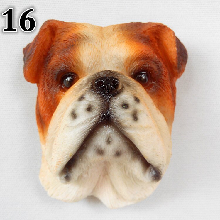 Realistic Pet Dog Fridge Magnets Resin Strong Magnet Refrigerator Stickers Souvenir Cartoon Fridge Sticker Decor: 16