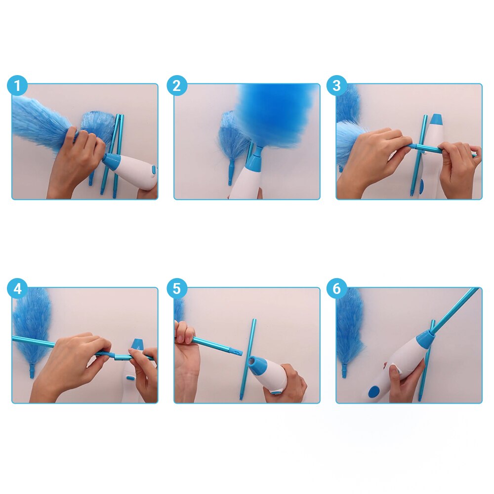 Handheld Battery Operated Electric Spin Duster Feather Duster Retractable Microfiber Cleaning Brush Hand Dust Duster Brush