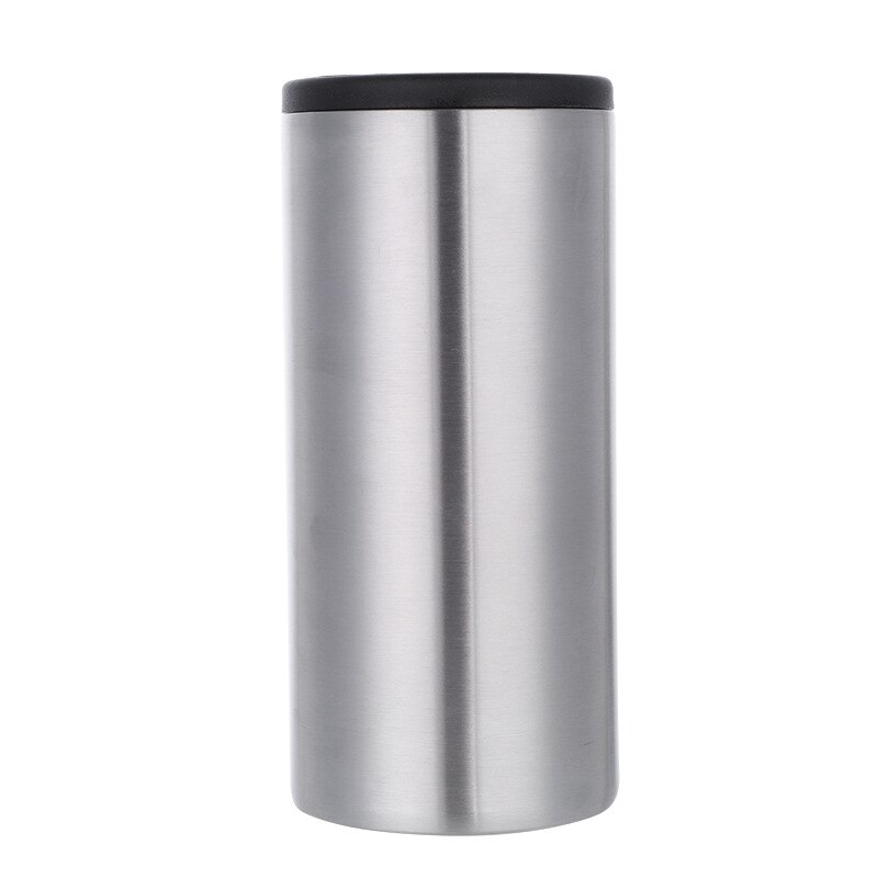 UPORS 12oz maigre canette refroidisseur en acier inoxydable bouteille de bière garde-froid Double paroi isolé vide porte-bouteille barre accessoires: Argent