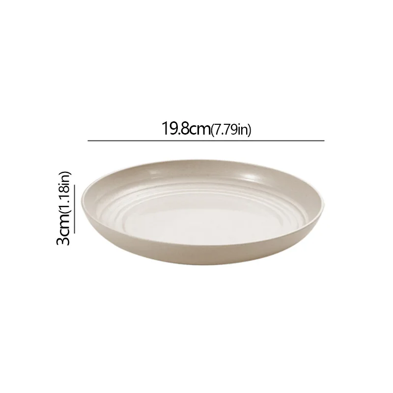 Wheat Straw Solid Color Round Plates Salad Dessert Dinner Reusable Microwave Safe Anti Fall And Shatter Plates Fruit Plate: black