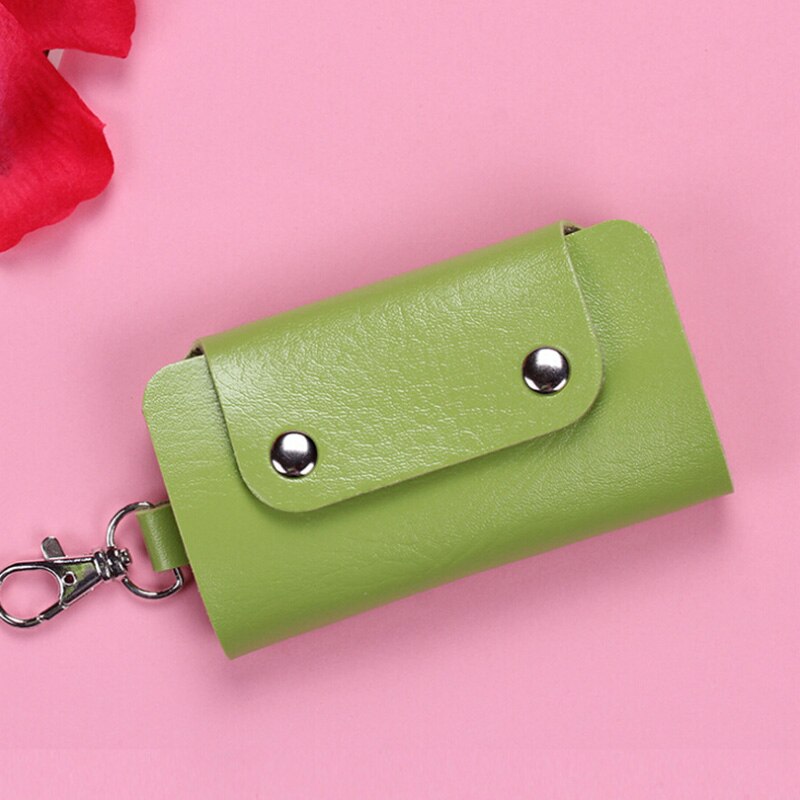 Key Wallets for Women Men 6 Rings Keys Holder Organizer Manager Faux Leather Buckle Key Wallet Purse Car Keychain for Women Men