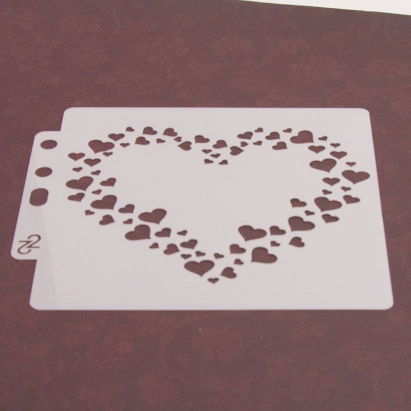 Sydän kaavaimet malli maalaus scrapbooking kohokuviointi leimaamalla albumi käsityöt