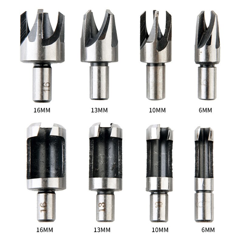 8 Stks/set Van Carbon Staal Kurk Cutter/Houtbewerking Boor/Klauw Soort Ronde Deuvel Boor Carbon Staal Kurk Cutter