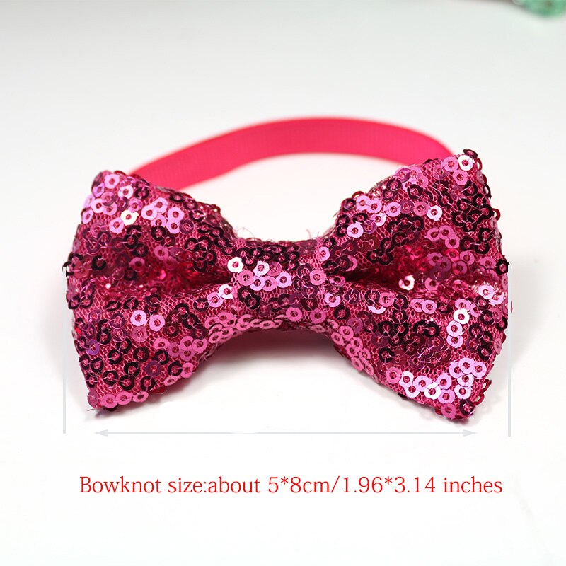 Lazos ajustables de lentejuelas brillantes para perro, gato y cachorro, lazos de aseo, accesorios para perros, suministros para mascotas, 60 uds.