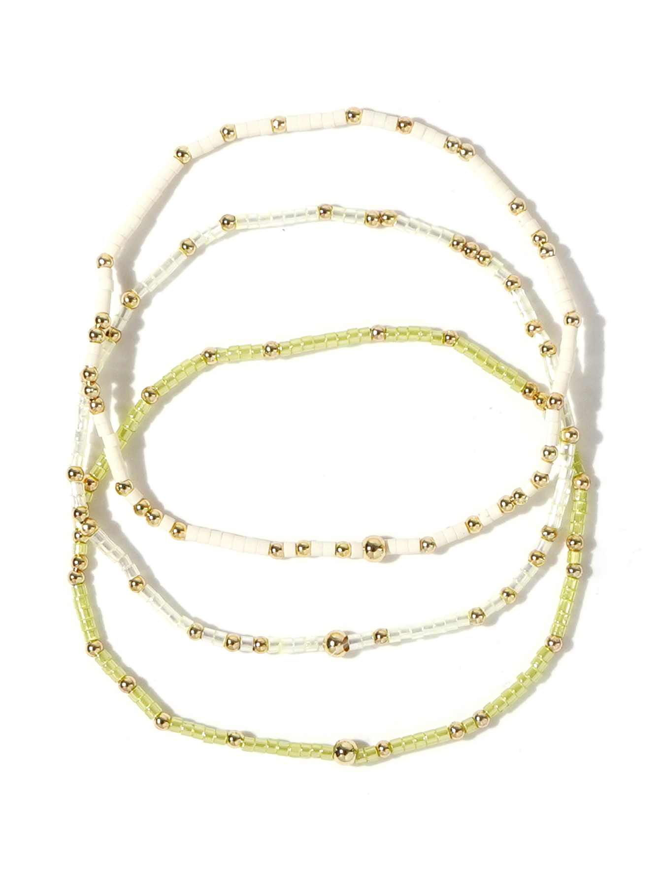 Perles de riz colorées de Style bohème d'été, 3 pièces, perles en cuivre de 2mm, Bracelet de perles empilées: Couleur or