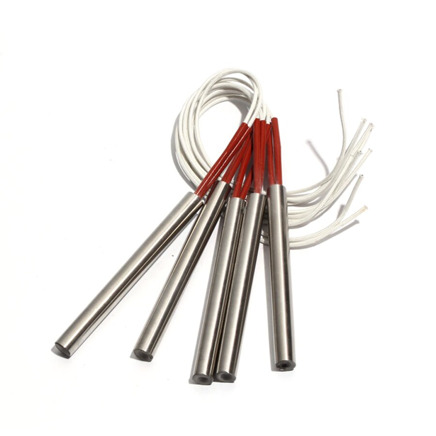 5PCS 15mm Diameter 120~135mm Length 304SUS Cylindrical Electric Heating Pipe 550W/580W/600W/610W/630W Tubular Single-End Heater