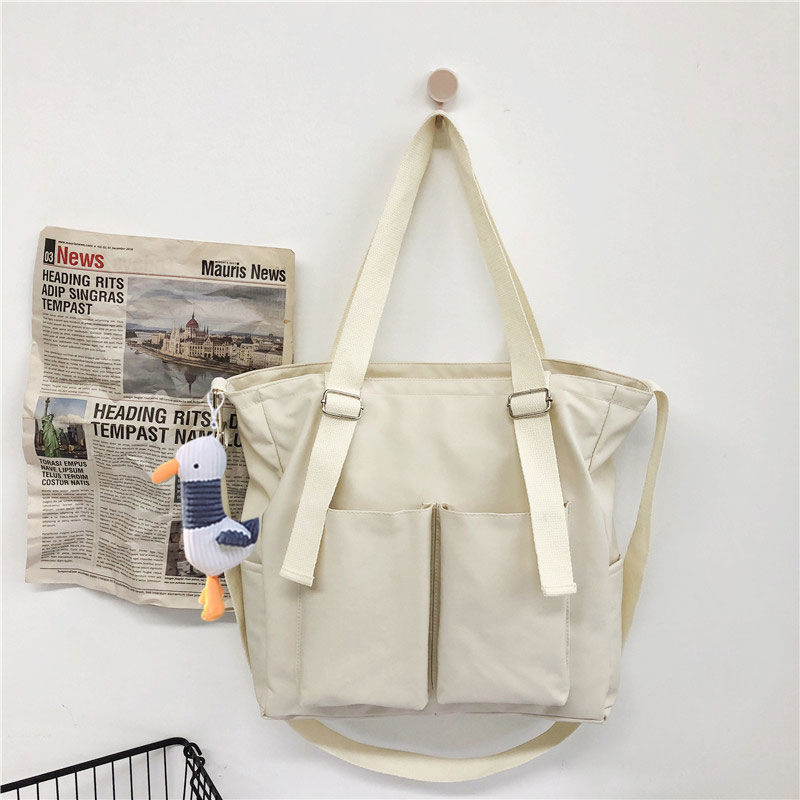 Wasserdichte Einkaufstasche Große Kapazität Leinwand Tasche Weibliche Umhängetaschen Japanische Schulter Tasche Taschen Schüler Schule Taschen Frauen Handtaschen: Freier Raum