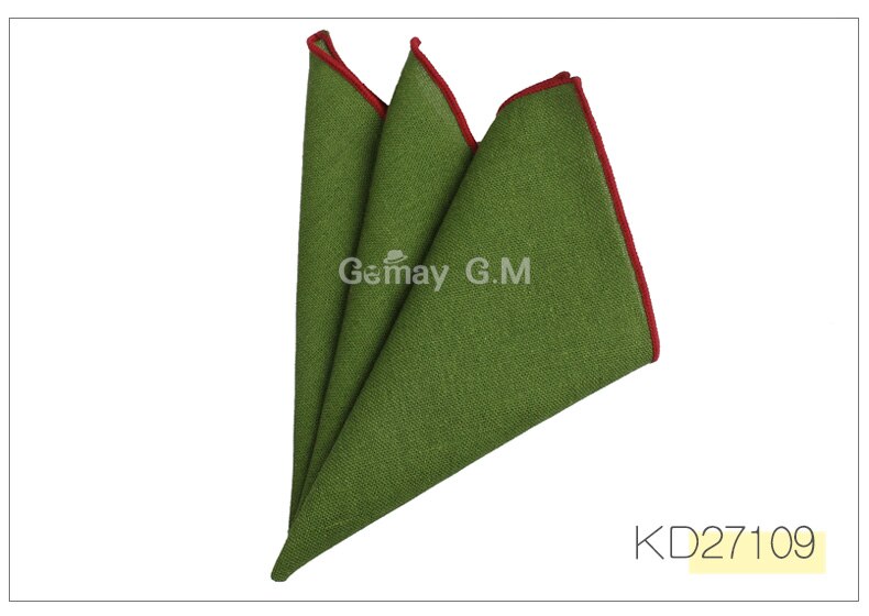 Solid Linen Pocket Square Suits Hanky Candy Color Handkerchiefs Casual Suit Square Handkerchief Towels For Party Scarves: KD27109