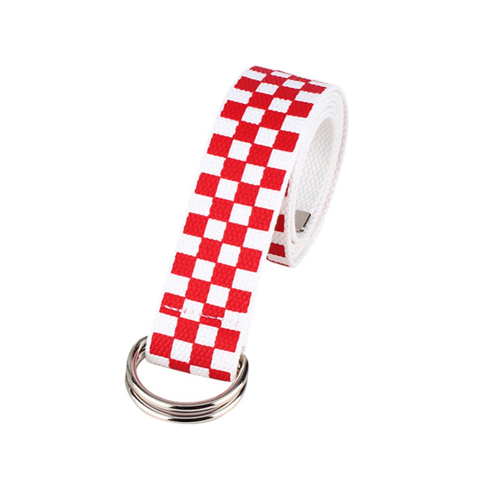 Ceinture en toile pour femmes 135cm | Ceinture Cummerbunds, noir blanc, Plaid: Red 130cm